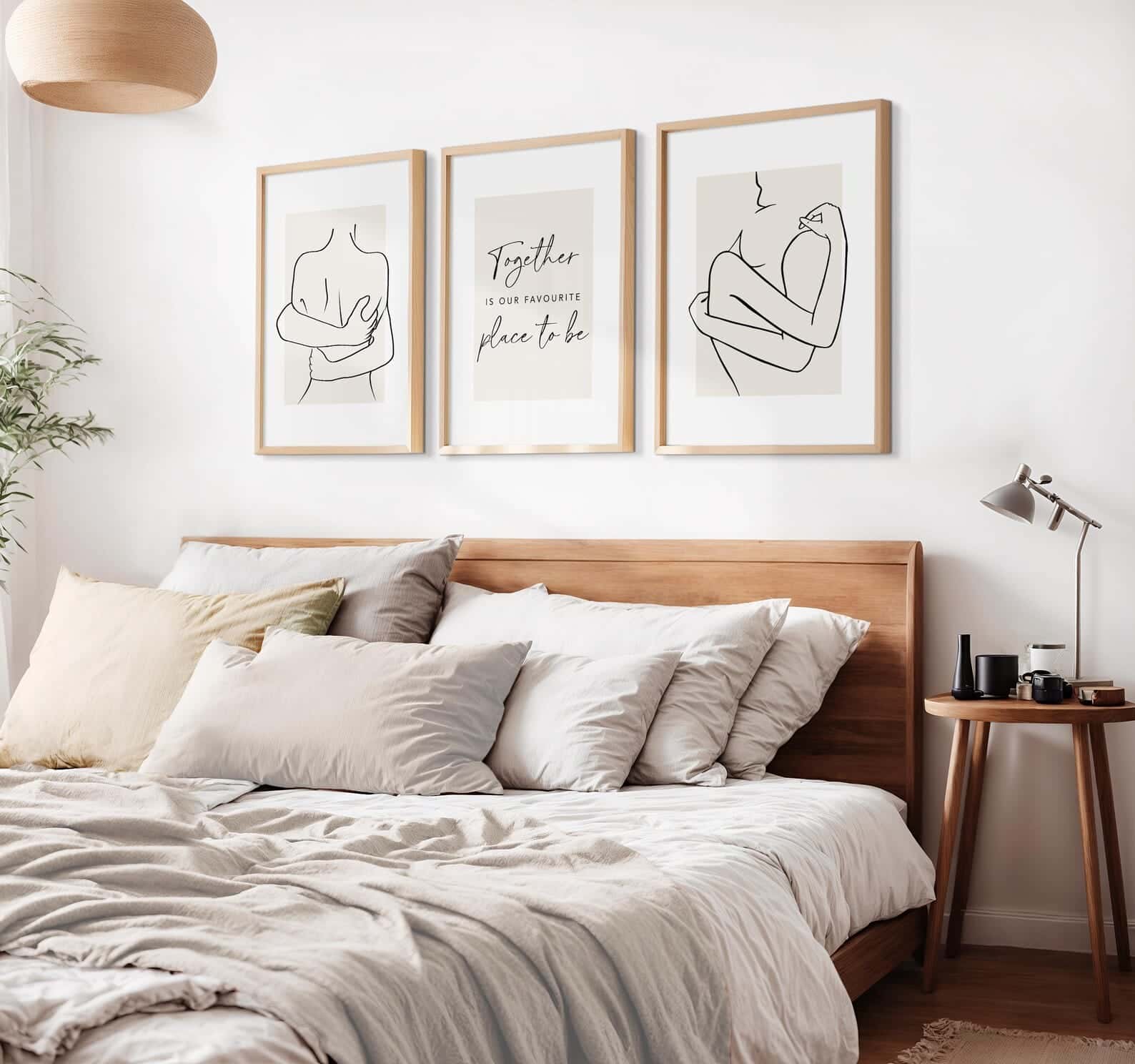 COUPLE Artwork | Bedroom Wall Art | Special Wedding Gift | Anniversary Gift | Trio Set Wall Art, A2 at XILEF Art