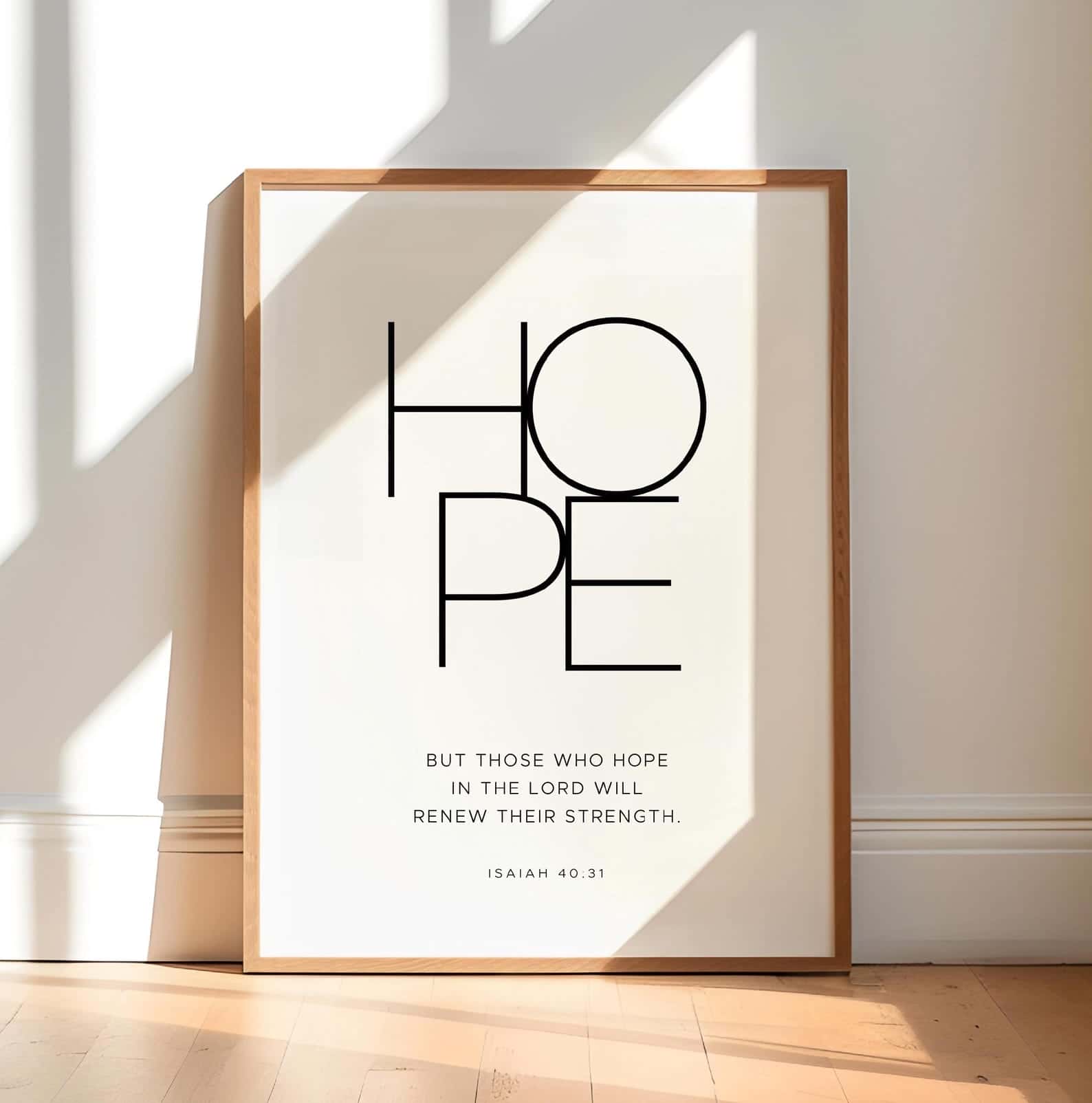 HOPE, Bible Verse on Hope, Isaiah 40:31 | Single, Christian Wall Art, A3 at XILEF Art