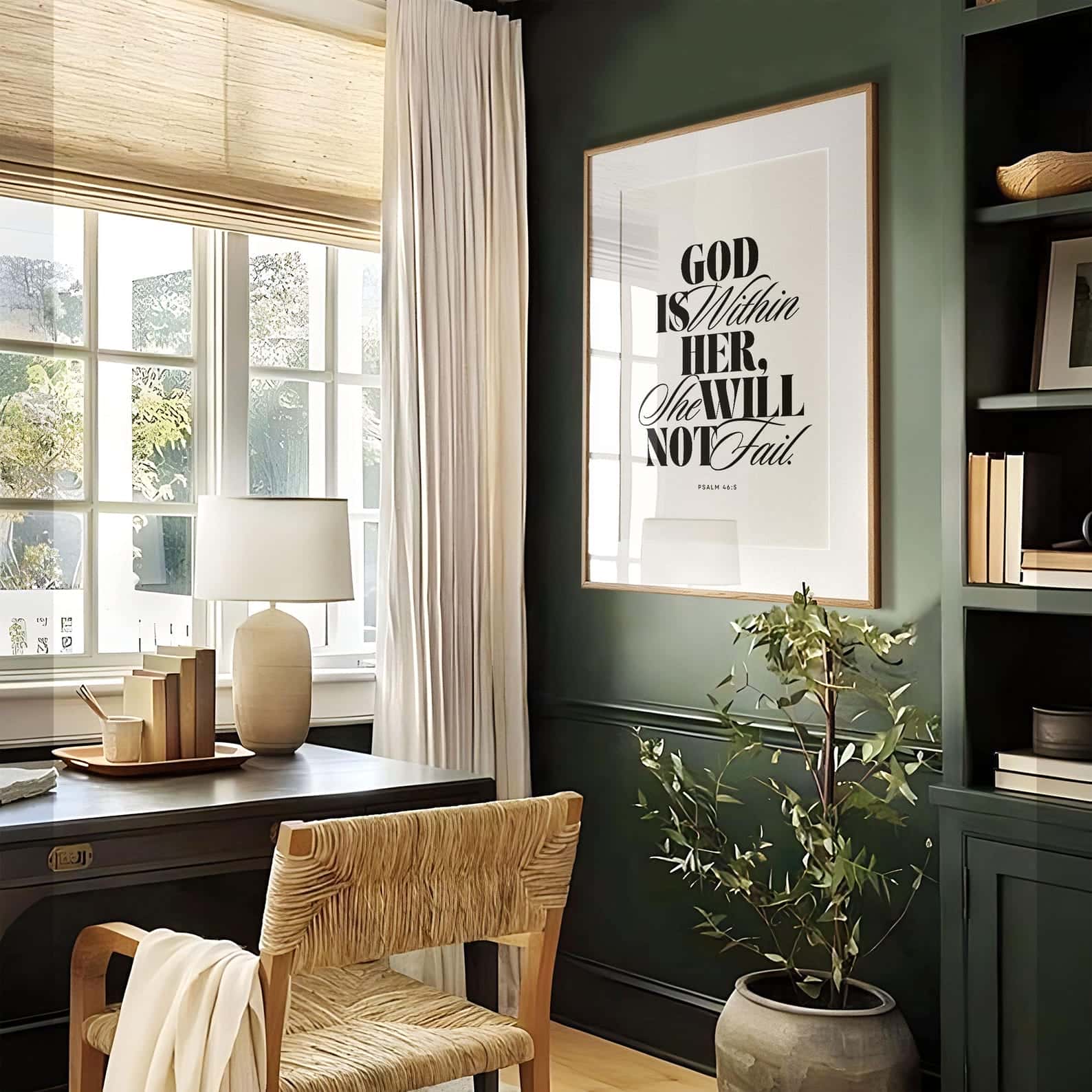 God Is Within Her She Will Not Fail, Psalm 46:5 | Single, Christian Wall Art, A3 at XILEF Art