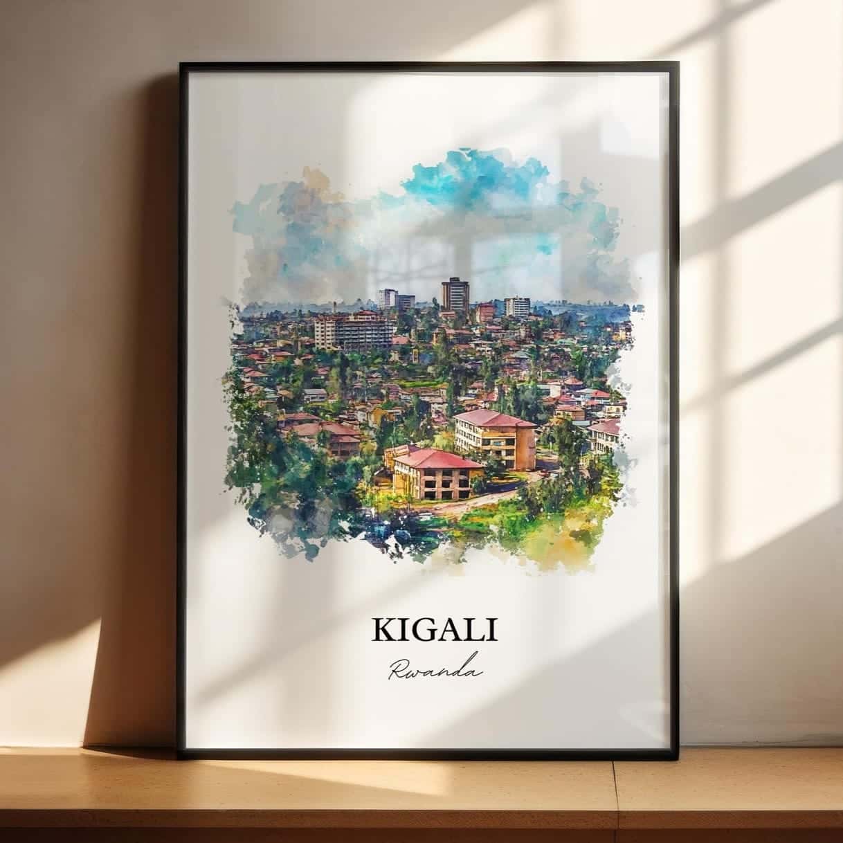 Map of Rwanda Artwork | Maps Wall Art | A2 at XILEF Art