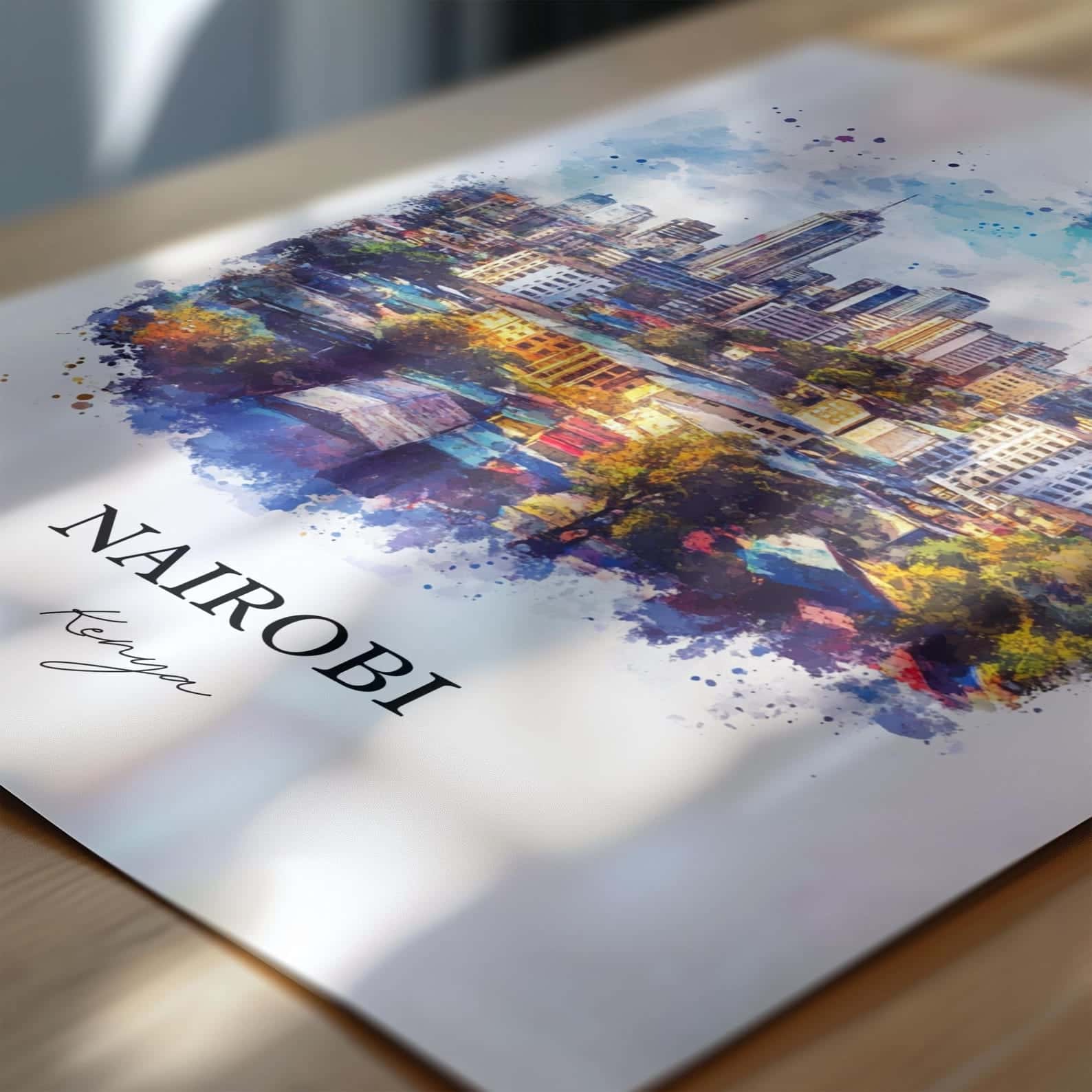 Map of Kenya Artwork | Maps Wall Art | A2 at XILEF Art