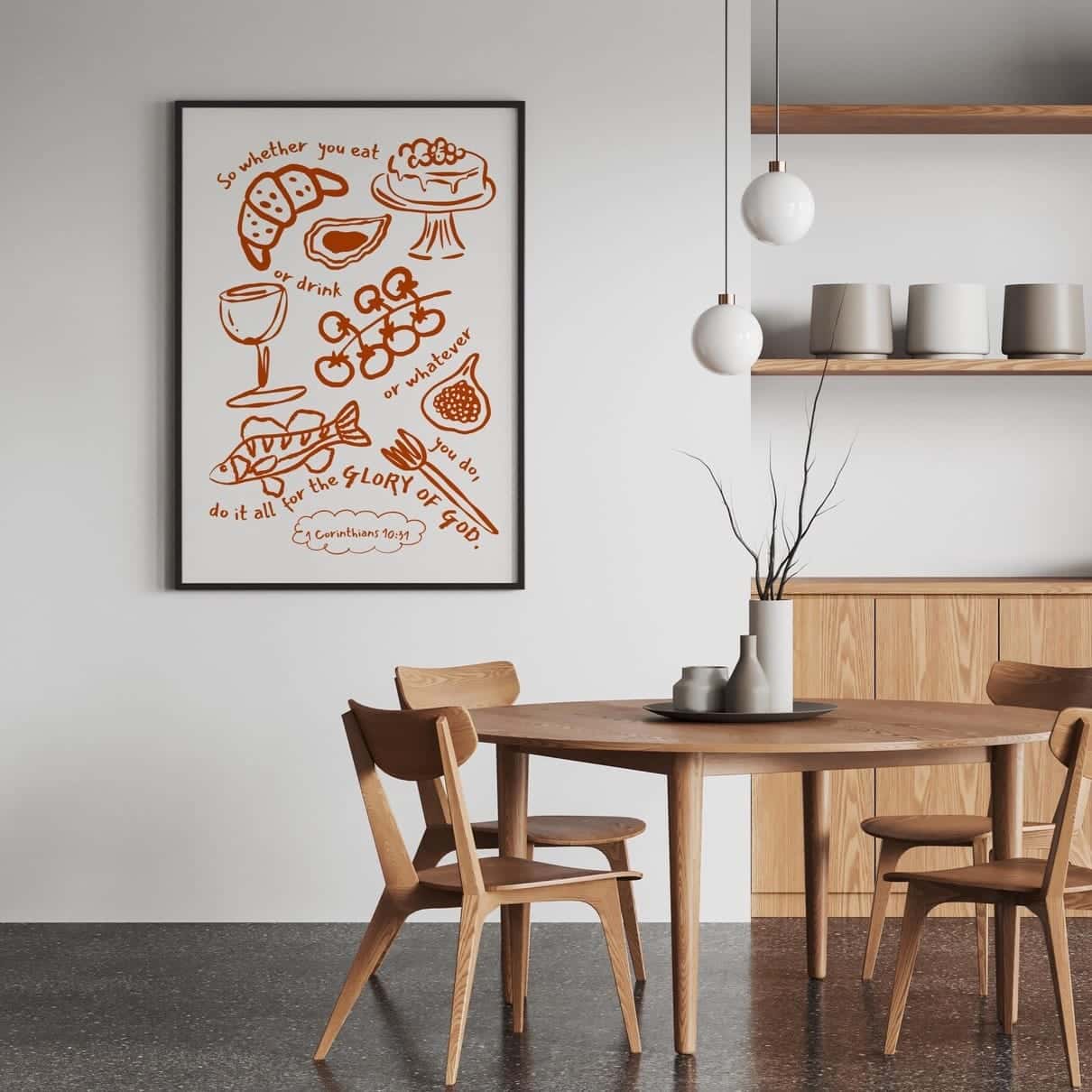 Kitchen or Dining Artwork |  Home Wall Art | Single, A2 at XILEF Art