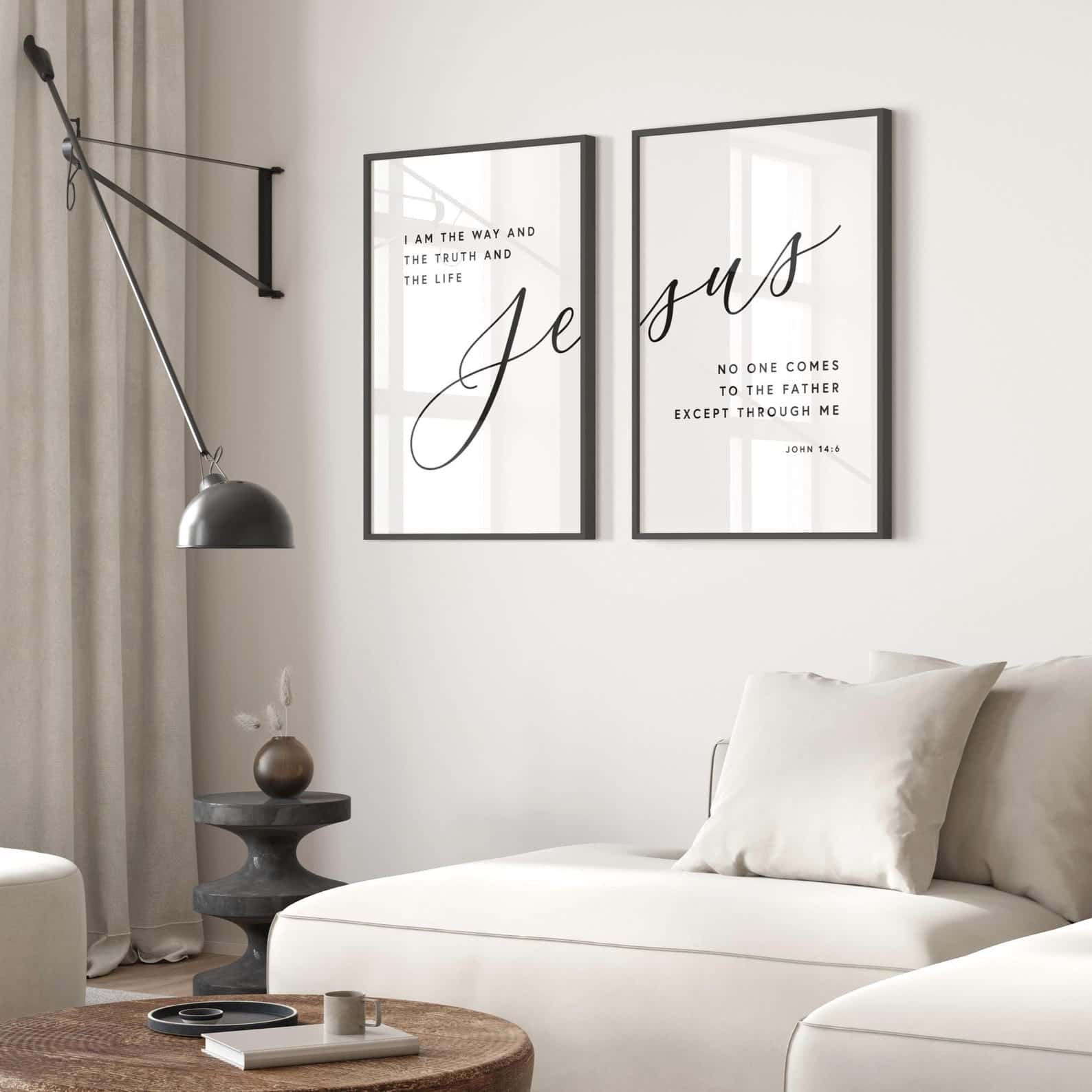 I Am The Way, The Truth and The Life, John 14:6 | Duo Set, Christian Wall Art, A2 at XILEF Art