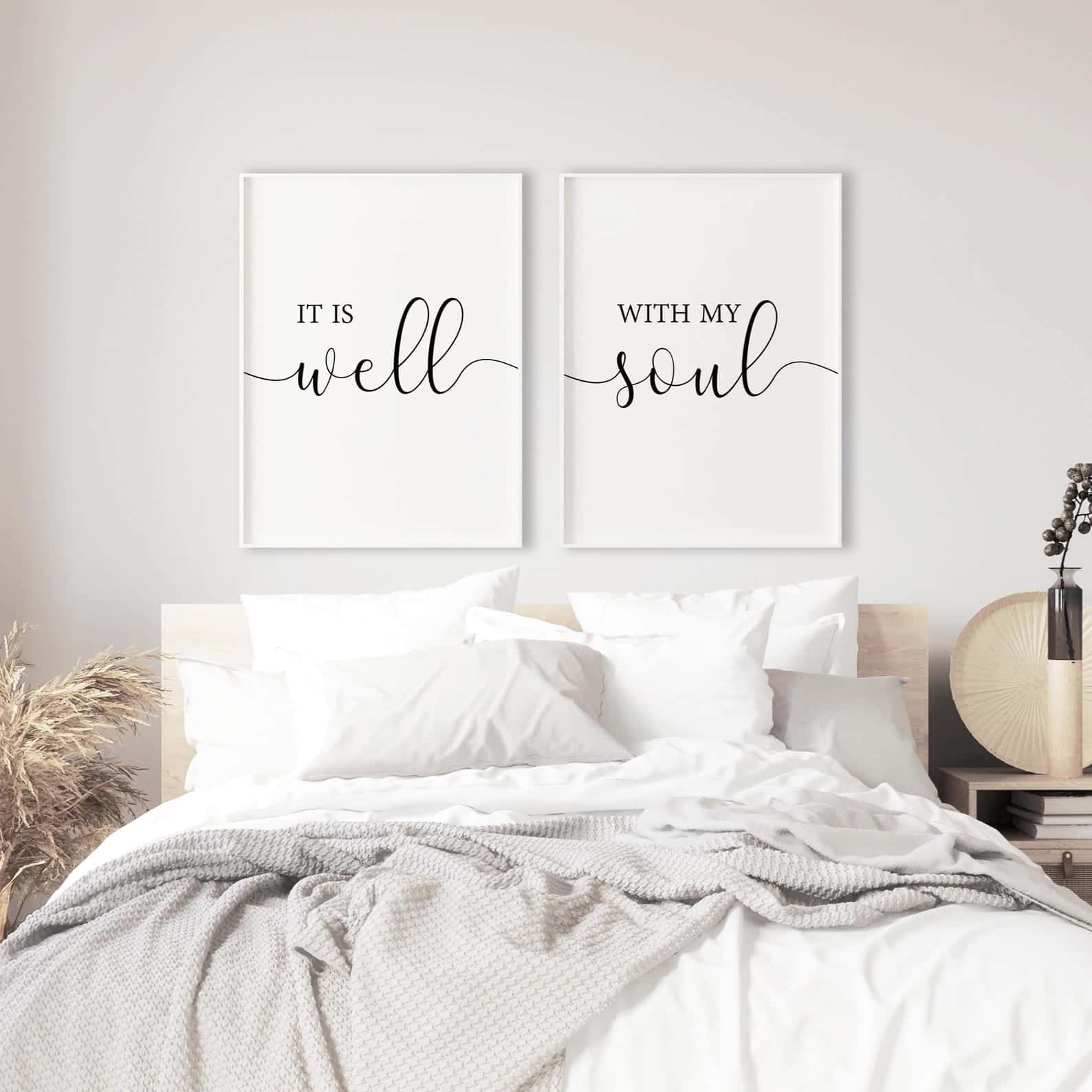 It Is Well With My Soul, Bible Verses | Duo Set, Christian Wall Art, A2 at XILEF Art
