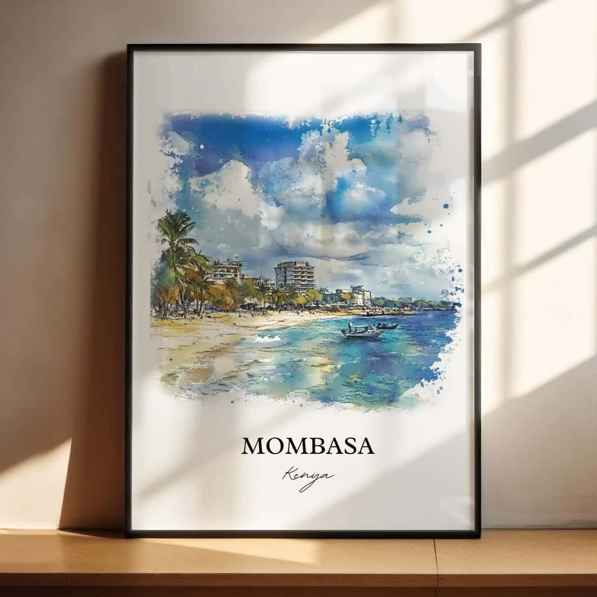 Map of Kenya Artwork | Maps Wall Art | A2 at XILEF Art