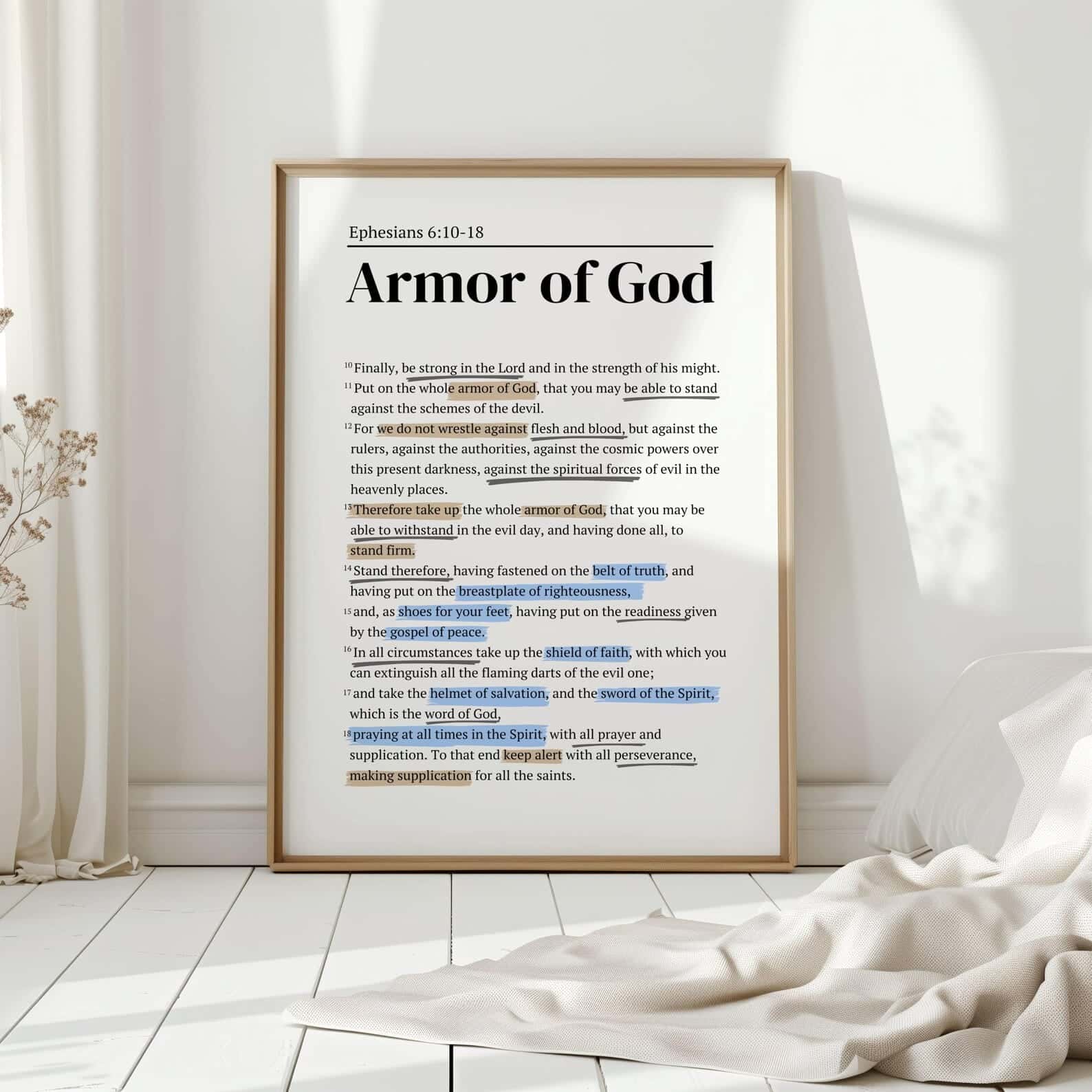 The Armor of God, Ephesians 6:10-18 | Single, Christian Wall Art, A2 at XILEF Art