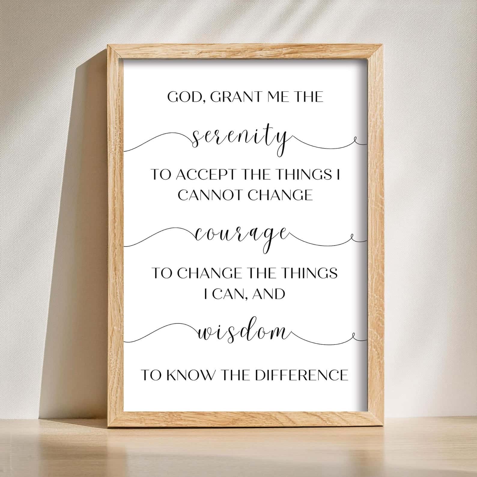 The Serenity Prayer, God Grant Me The Serenity | Single, Christian Wall Art, A3 at XILEF Art