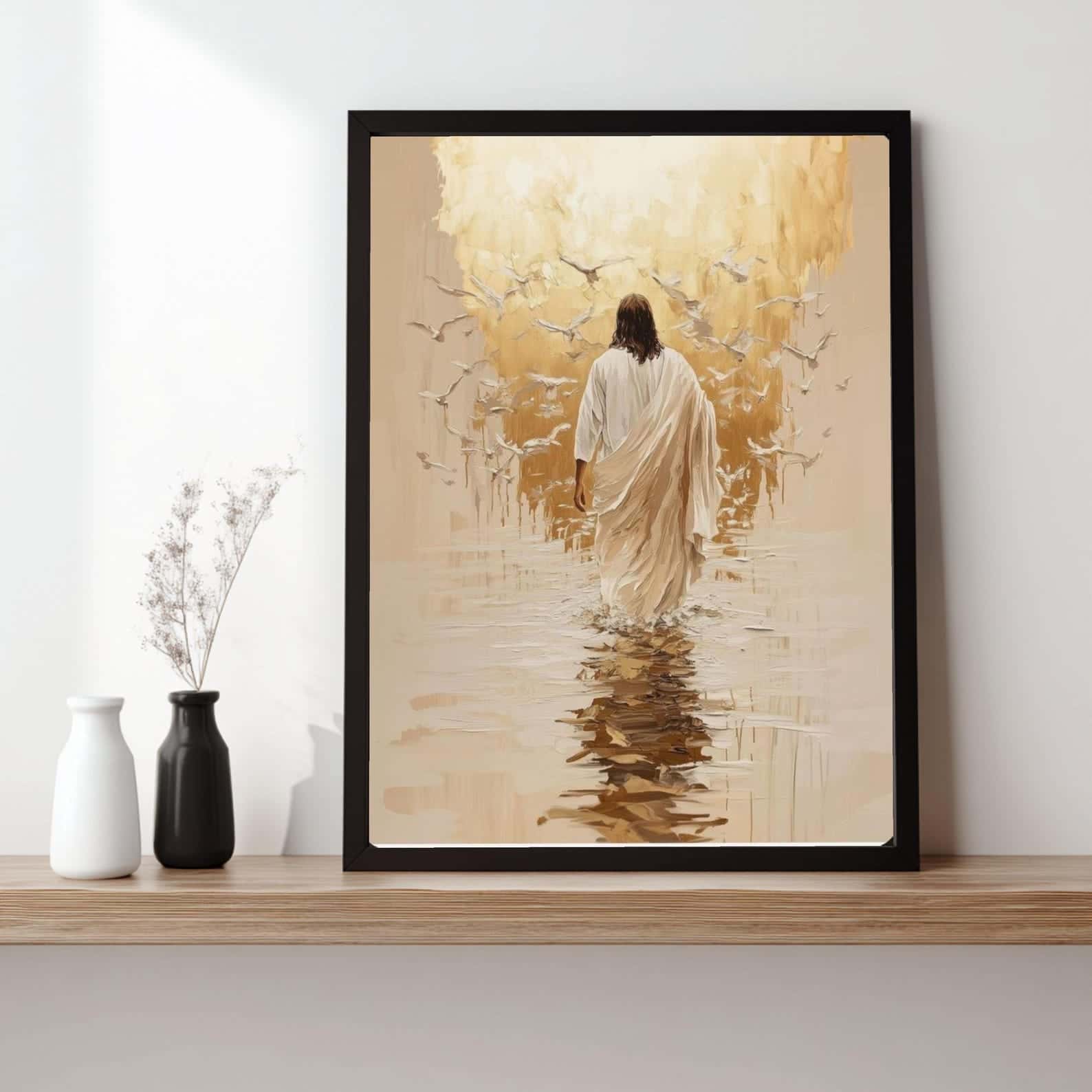 Jesus Walking On Water | Christian Wall Art, A2 at XILEF Art