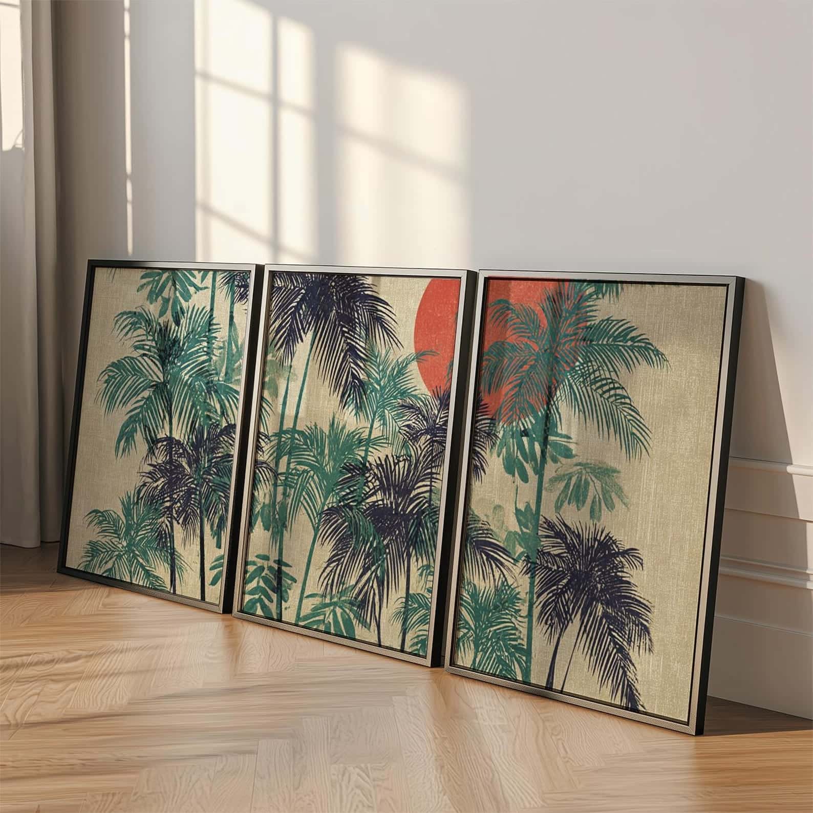 Flowers Artwork | Floral Nature Wall Art | Trio, A2 at XILEF Art