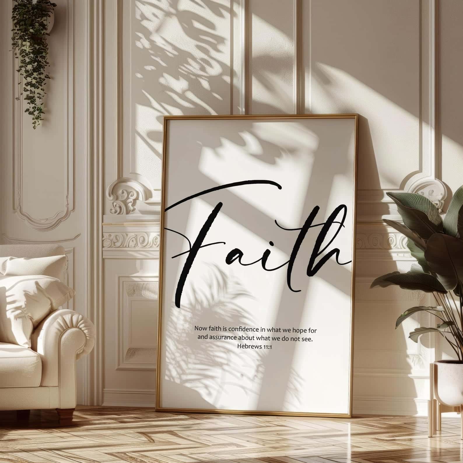 FAITH, Bible Verse on Faith, Hebrews 11:1 | Single, Christian Wall Art, A3 at XILEF Art