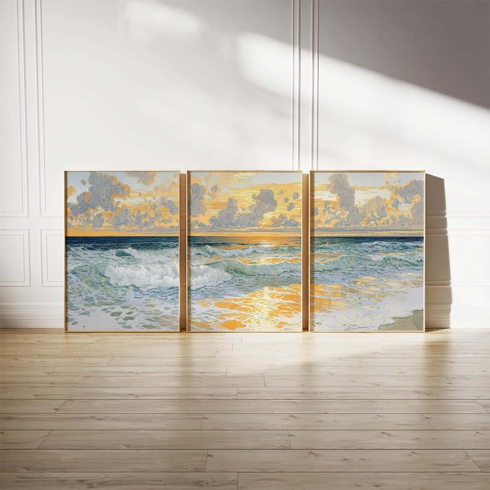 Seascape Artwork | Nature Wall Art | Trio, A2 at XILEF Art