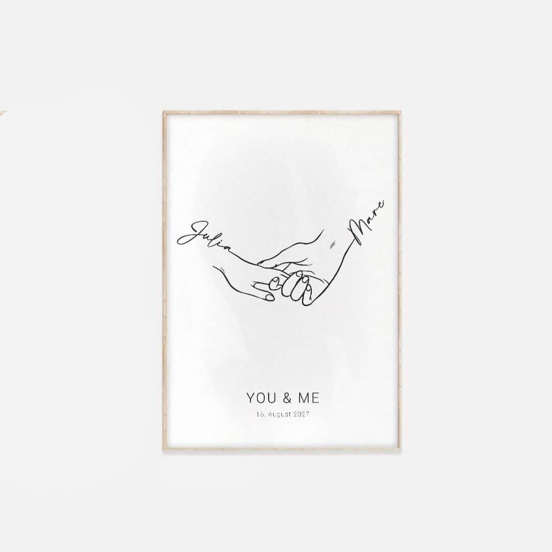 Personalised Couple Names Print | Custom Wedding Gift | Custom Couple Gift | Custom Anniversary Gift | Custom Home Decor Wall Art, A3 at XILEF Art