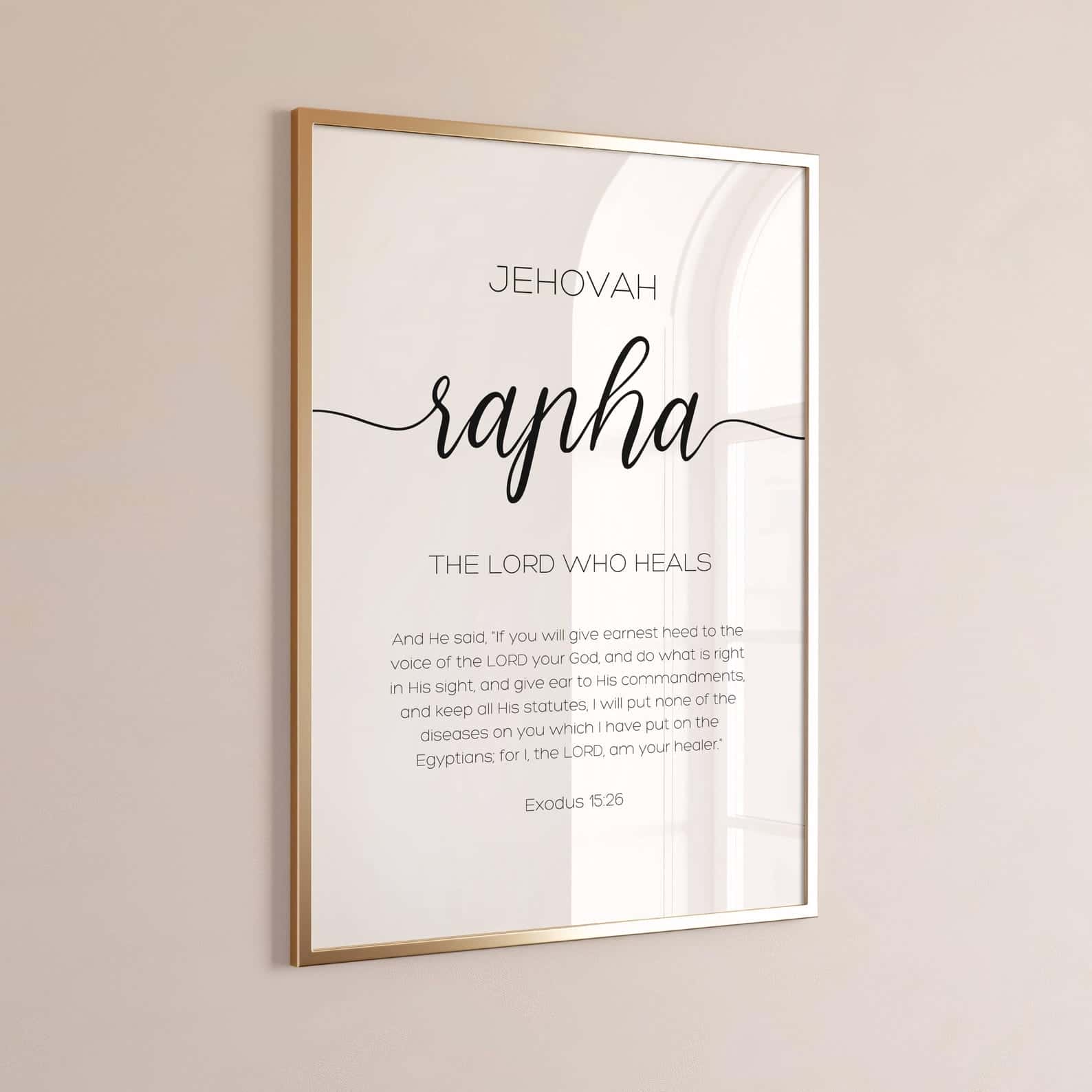 Jehovah RAPHA, The Names of God | Single, Christian Wall Art, A3 at XILEF Art