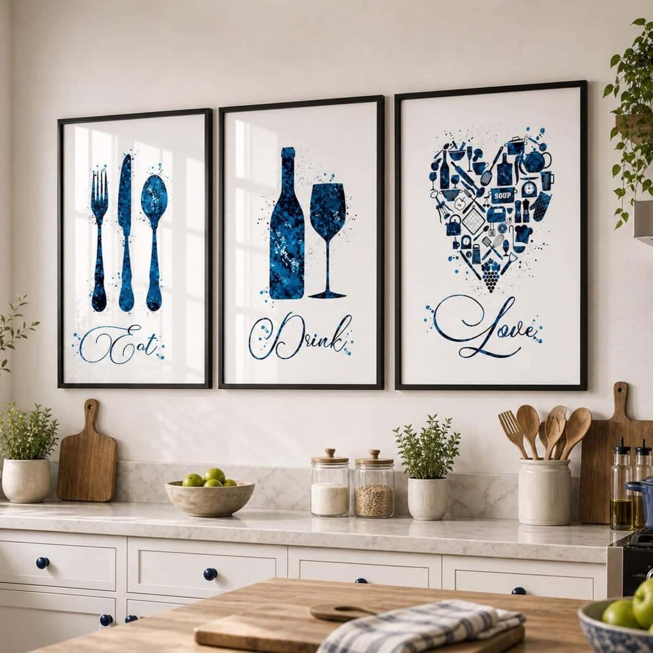 Kitchen or Dining Artwork |  Home Wall Art | Trio, A2 at XILEF Art