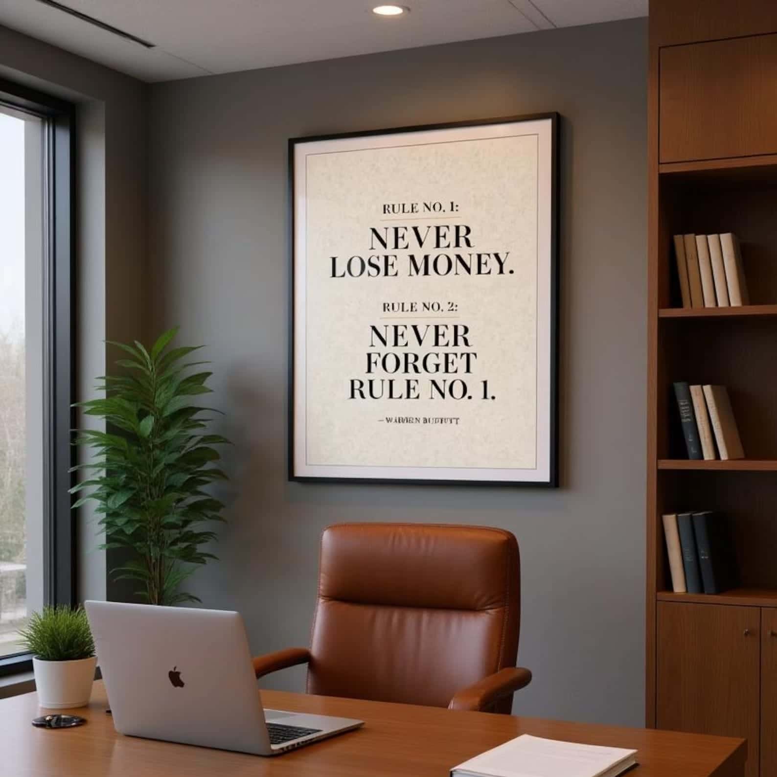 Rule No. 1 & Rule No.2 ... Never Lose Money | Inspirational Wall Art | Single, A3 at XILEF Art