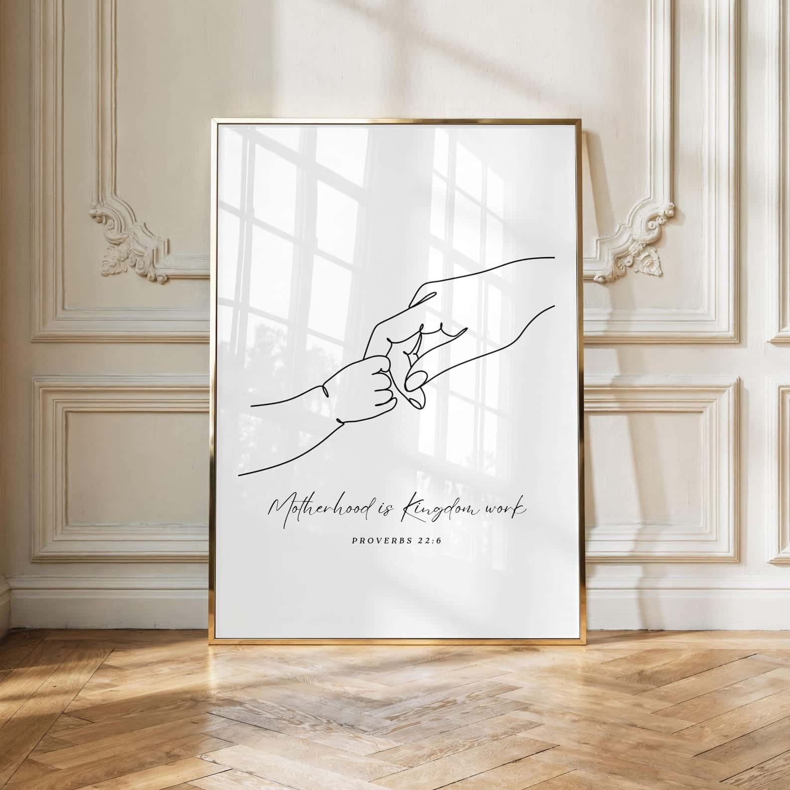 Motherhood is Kingdom Work, Proverbs 22:6 | Christian Wall Art, A2 at XILEF Art