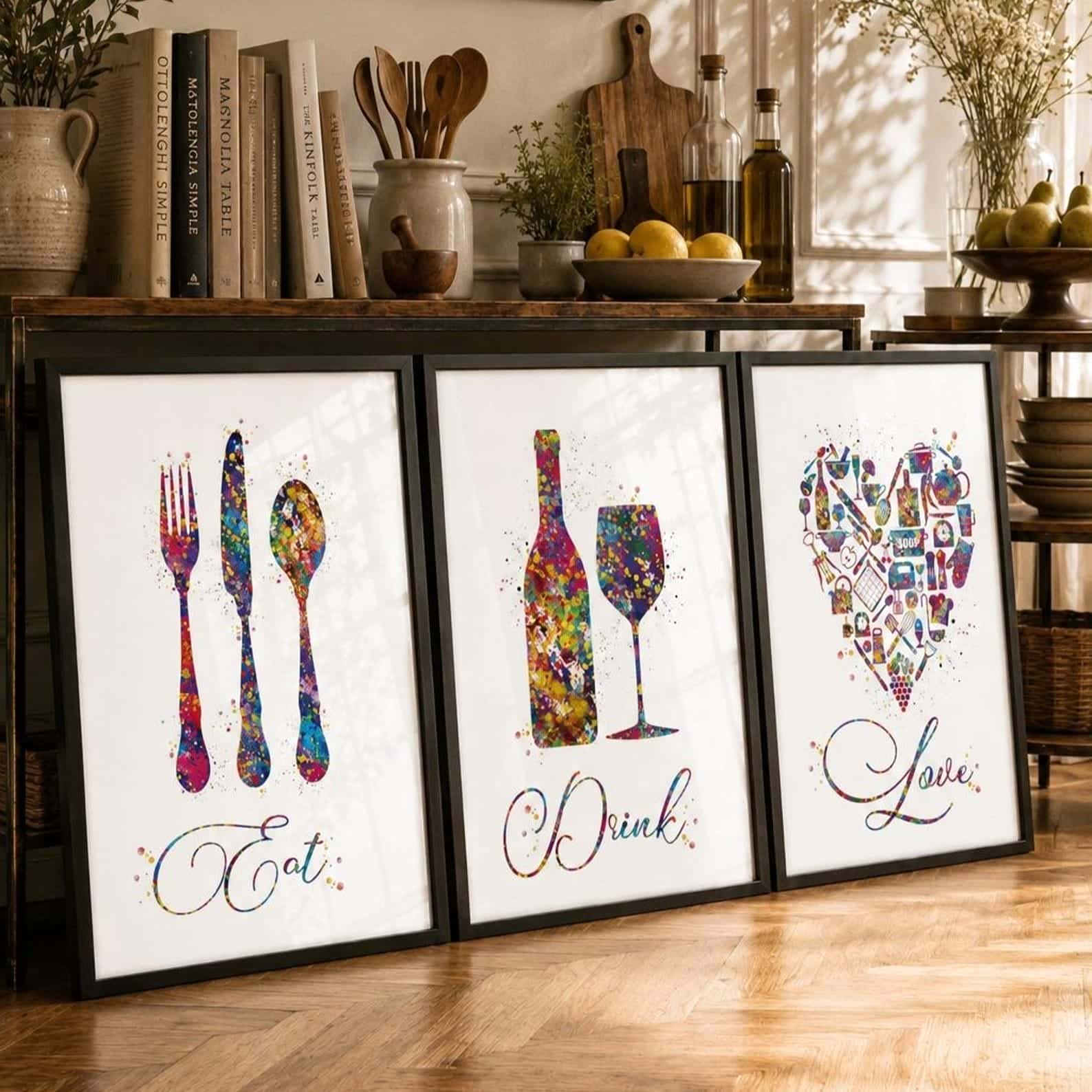 Kitchen or Dining Artwork |  Home Wall Art | Trio, A2 at XILEF Art