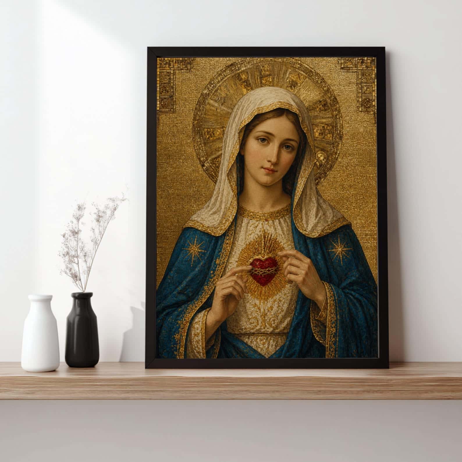 Sacred Heart of Mary | Christian Wall Art, A2 at XILEF Art