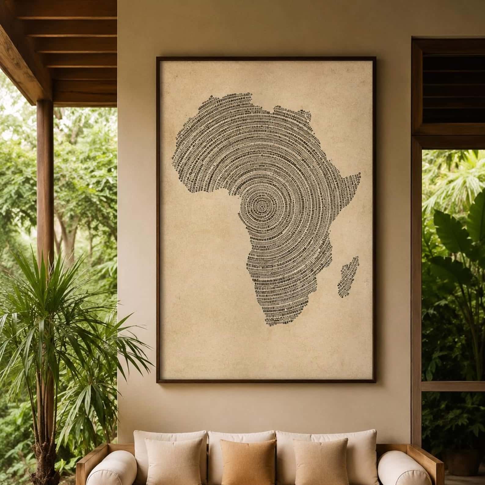 Map of Africa Artwork | Maps Wall Art | A2 at XILEF Art