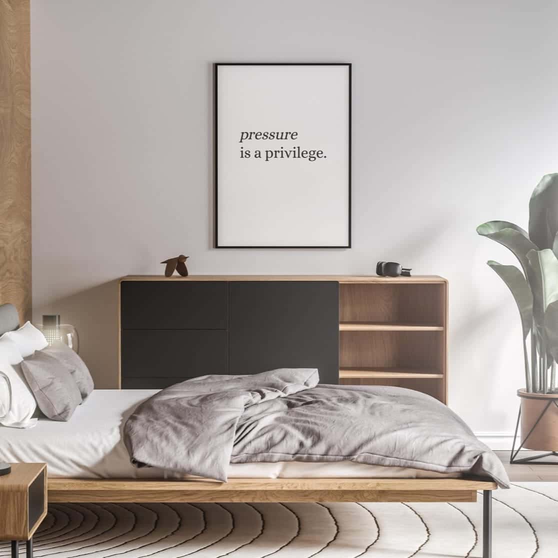 Pressure Is A Privilege Artwork | Inspirational Wall Art | Single, A2 at XILEF Art