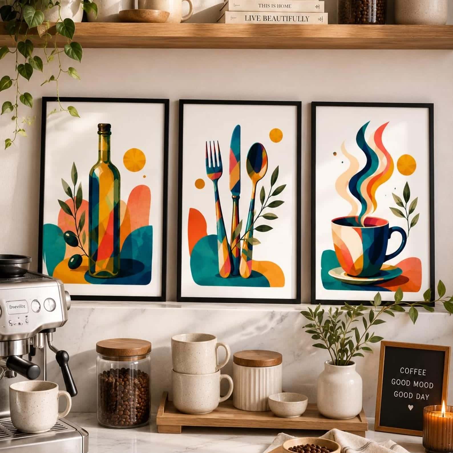 Kitchen or Dining Artwork |  Home Wall Art | Trio, A2 at XILEF Art