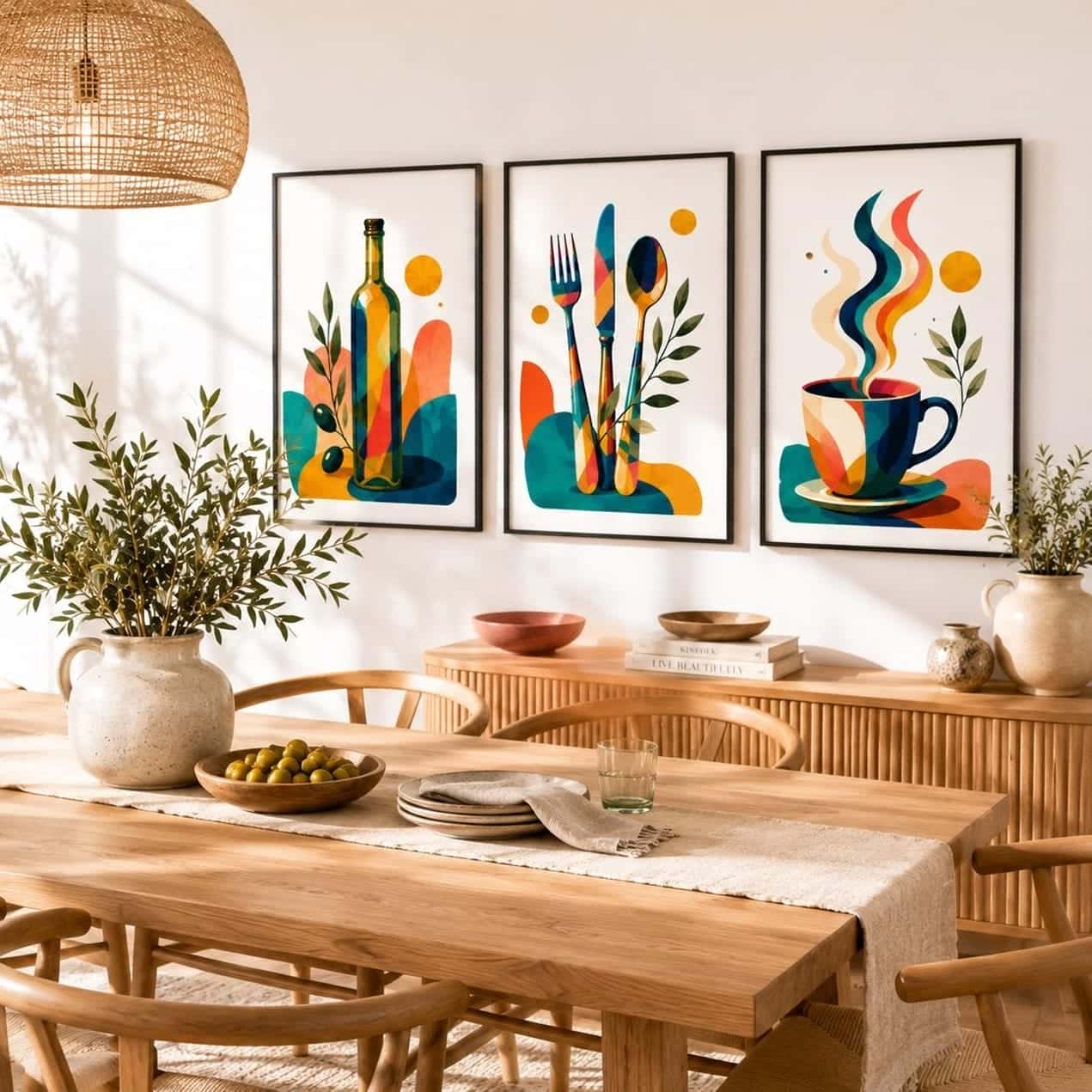 Kitchen or Dining Artwork |  Home Wall Art | Trio, A2 at XILEF Art