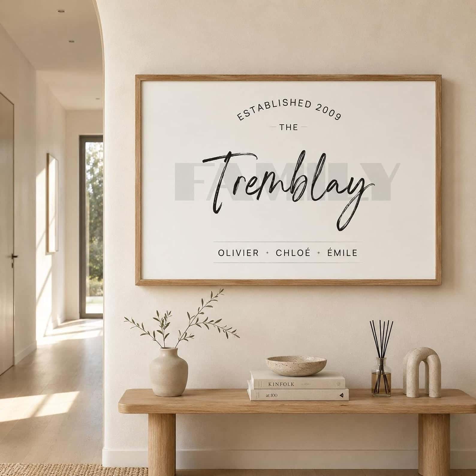 Personalised Family Names Print | Customized Gift for a Family | Custom Wall Art for Family | Single, A2 at XILEF Art