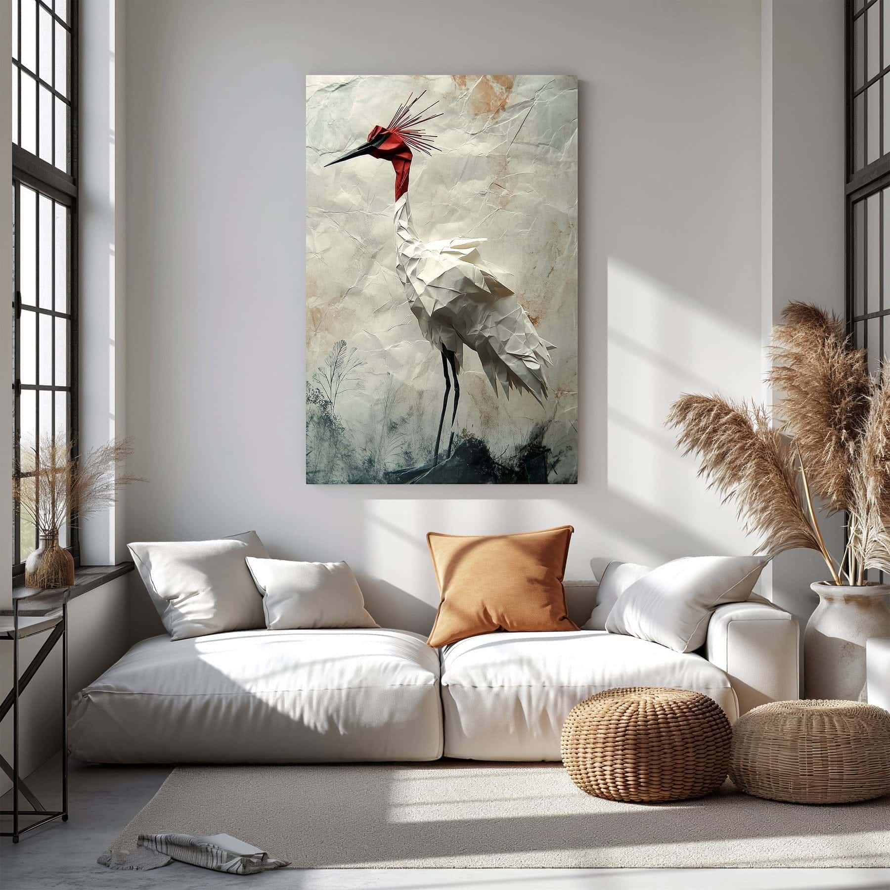 Origami Crane | Wildlife Artwork | Nature Wall Art | A2 at XILEF Art