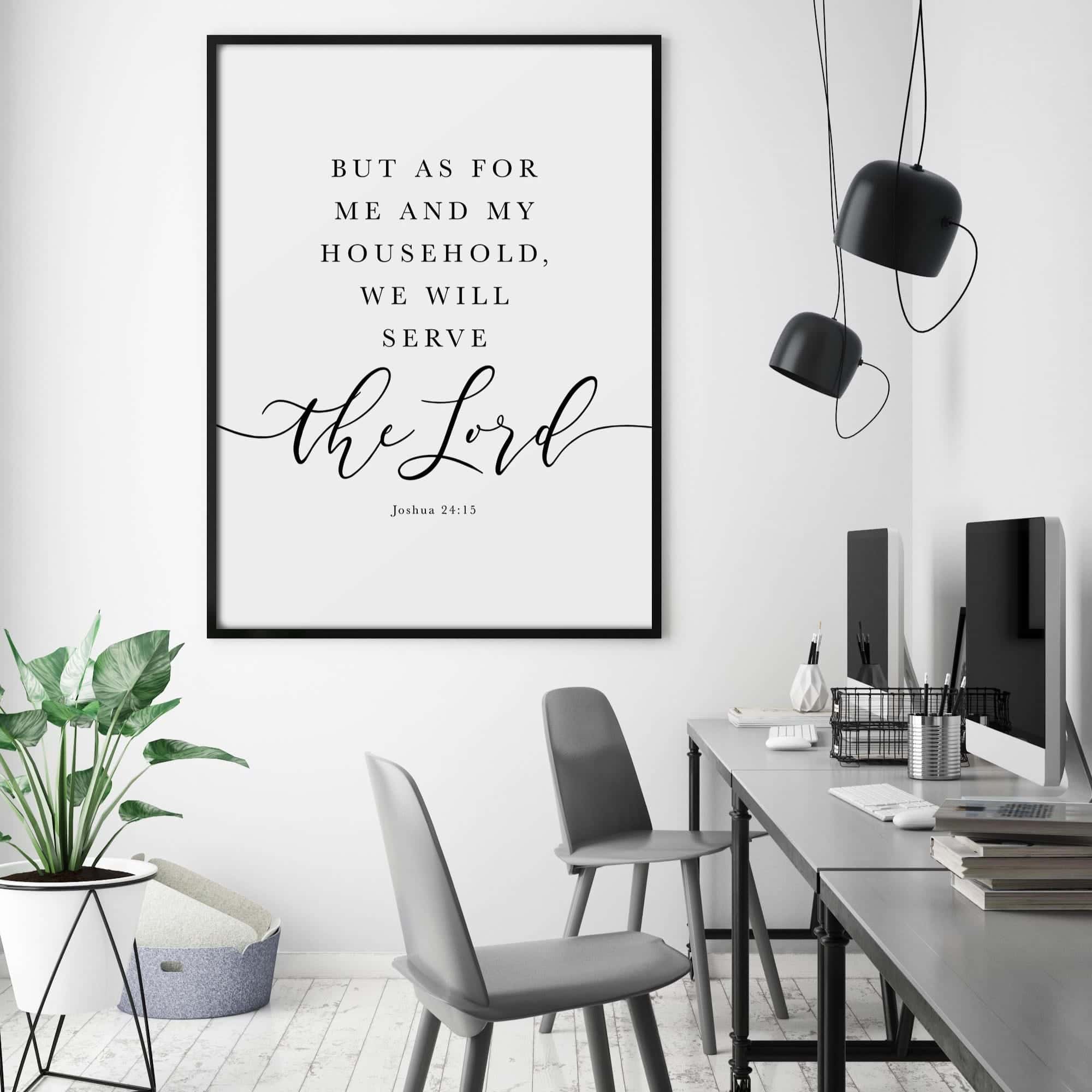 We will Serve the LORD, Joshua 24:15 | Single, Christian Wall Art, A2 at XILEF Art