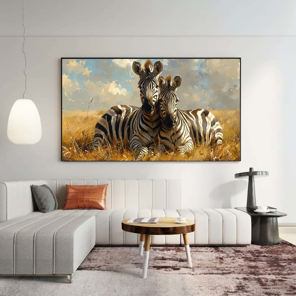 Zebra Embrace | Wildlife Artwork | Nature Wall Art | A2 at XILEF Art